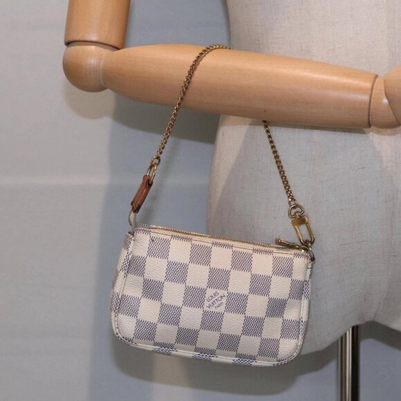 LOUIS VUITTON Damier Azur Mini Pochette Accessoires Pouch - Picture 1 of 16